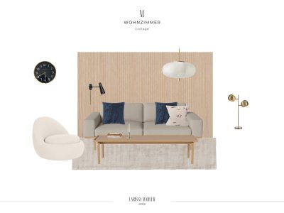 Interio Design Booklet Wohnzimmer Interior Design Booklet für eine Wohnzimmer-Couch